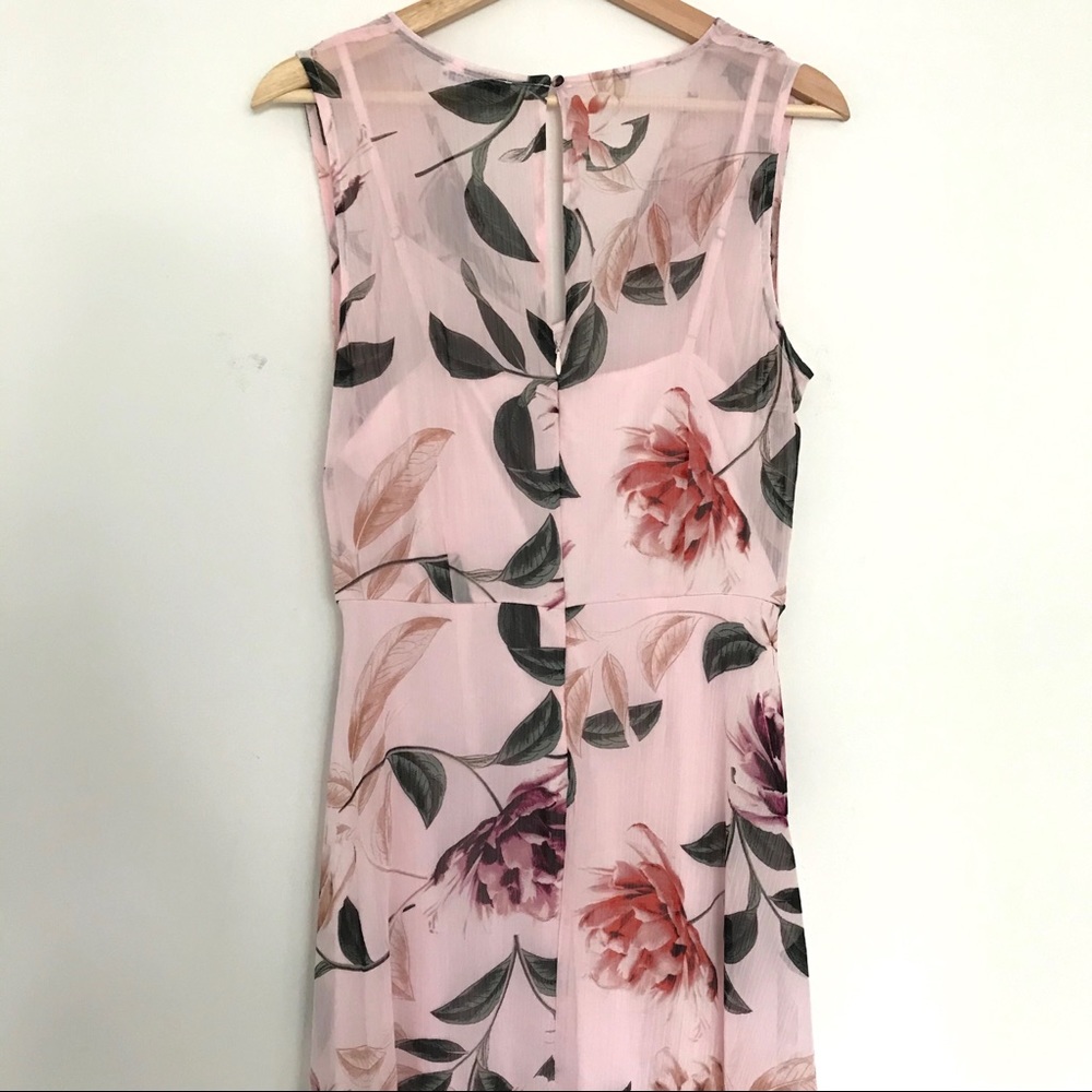 Calvin Klein Floral Chiffon V-neck Dress - Picture 11 of 16